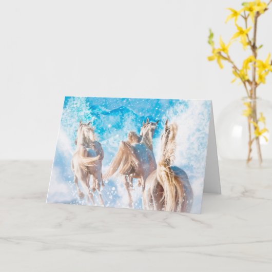 ARABIAN HORSE WINTER-SCHWANZ KARTE (Gelbe Blume)