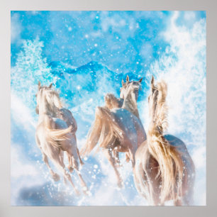 ARABIAN HORSE WINTER-SCHWANZ POSTER