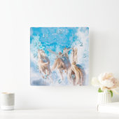 ARABIAN HORSE WINTER TAILS QUADRATISCHE WANDUHR (Zuhause)