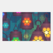 Arabian Lanterns Nahost-Design Rechteckiger Aufkleber (Vorderseite)