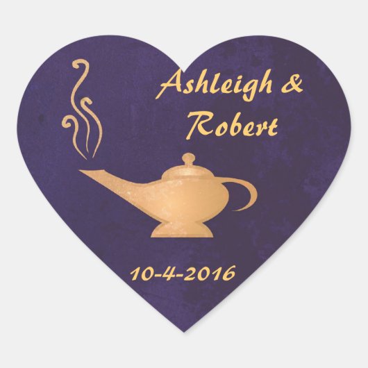 Arabian Magic Lamp Wedding Stickers (Vorderseite)