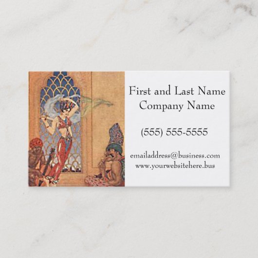 Arabian Nights Exotic Bly Dancer mit Scarves Visitenkarte (Vorderseite)