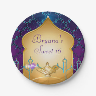 Arabian Nights Goldener Magic Lampen Party Pappteller