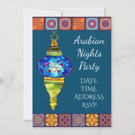 Arabian Nights Lanterns Party Einladung (Vorderseite)