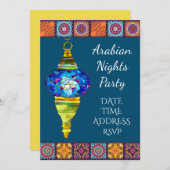 Arabian Nights Lanterns Party Einladung (Vorne/Hinten)