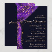 Arabian Nights Lila & Gold Brautparty Einladung (Vorne/Hinten)