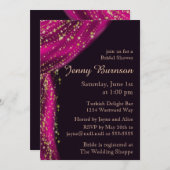 Arabian Nights Magenta & Gold Brautparty Einladung (Vorne/Hinten)