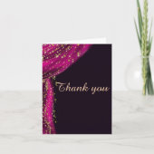 Arabian Nights Magenta & Gold Dankeskarte (Vorderseite)