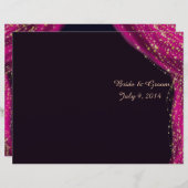 Arabian Nights Magenta & Gold Hochzeitsprogramm (Vorne/Hinten)
