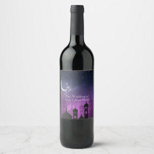 Arabian Nights Marokkanischer Wein mit violettem M Weinetikett