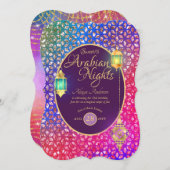 Arabian Nights Sweet 16 Quinceanera JEDES ALTER Pa Einladung (Vorne/Hinten)