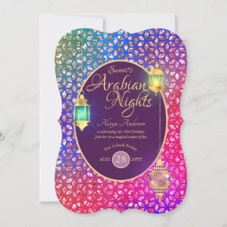 Arabian Nights Sweet 16 Quinceanera JEDES ALTER Pa Einladung