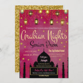 Arabian Nights Thema Senior Prom Einladung (Vorne/Hinten)