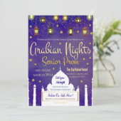 Arabian Nights Thema Senior Prom Einladung (Stehend Vorderseite)