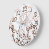 Arabian Number Rose Gold-Metallischer Marmorstein Große Wanduhr (Winkel)