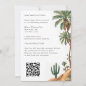 Arabian Palm Wüste Camel QR Code Hochzeit Einladung (Rückseite)