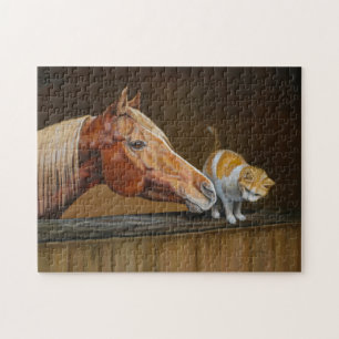 Arabian Pferd mit Barnkatze Reitpuzzle Puzzle