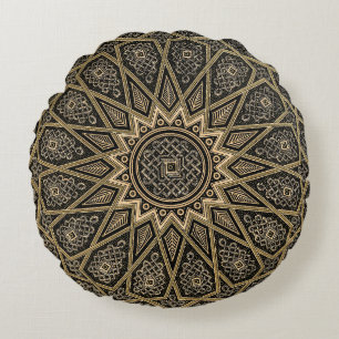 Arabian-Retro-Muster Rundes Kissen