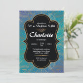 Arabian Sky Invitation for Birthday Party Blue Einladung (Stehend Vorderseite)