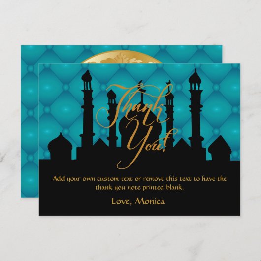 Arabian Themed Danke Cards Postkarte (Vorne/Hinten)