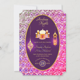 Arabian Wedding Couple Verlobung Probe Dinner Einladung