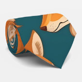 Arabian Wolf Mosaik farbenfrohe Muster Krawatte (Gerollt)