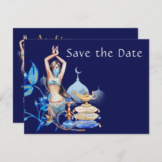 Arabianische Nächte Save the Date Postkarten (Vorne/Hinten)