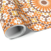 Arabic Boho Circles Geometric marokkanisches Orang Geschenkpapier (Rolleneckpunkt)