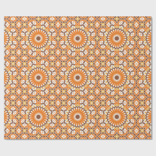 Arabic Boho Circles Geometric marokkanisches Orang Geschenkpapier