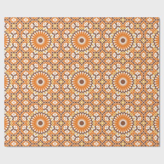 Arabic Boho Circles Geometric marokkanisches Orang Geschenkpapier (Flach)