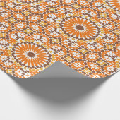 Arabic Boho Circles Geometric marokkanisches Orang Geschenkpapier (Ecke)