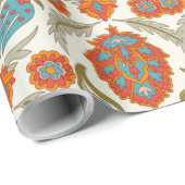 Arabic Boho Elegant Floral marokkanischer Pfau Geschenkpapier (Rolleneckpunkt)