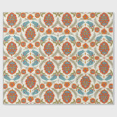 Arabic Boho Elegant Floral marokkanischer Pfau Geschenkpapier (Flach)