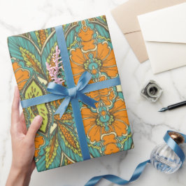 Arabic Boho Elegant Floral marokkanischer Pfau Geschenkpapier