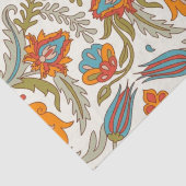 Arabic Boho Elegant Floral marokkanischer Pfau Seidenpapier (Detail)