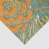 Arabic Boho Elegant floral marokkanisches Pfauenge Seidenpapier (Detail)