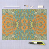 Arabic Boho Elegant floral marokkanisches Pfauenge Seidenpapier (Handwerk)