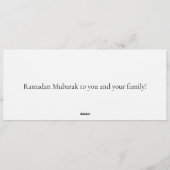 Arabic Calligraphy Art | Ramadan Greeting Einladung (Rückseite)