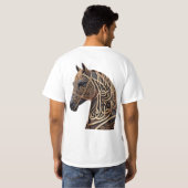Arabic Calligraphy Horse Head – Golden Ornamental T-Shirt (Schwarz voll)