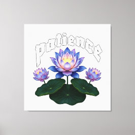 Arabic Calligraphy Sabr Patience - Zen Lotus Flowe Leinwanddruck