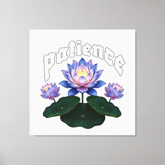 Arabic Calligraphy Sabr Patience - Zen Lotus Flowe Leinwanddruck (Vorderseite)