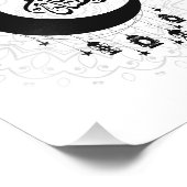 Arabic Diwani Calligraphy, Crescent Moon & Lantern Fotodruck (Ecke)