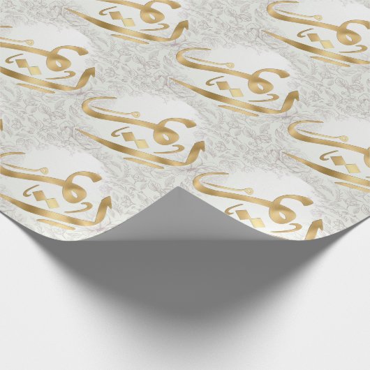 Arabic Monogram Templet Geschenkpapier (Ecke)