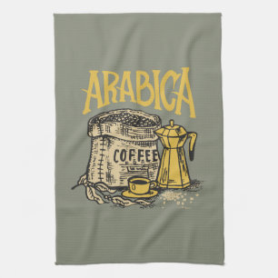 Arabica-Kaffee l Vintage-Bild Geschirrtuch