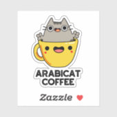 Arabicat Coffee Funny Arabica Cat Pub Aufkleber (Blatt)