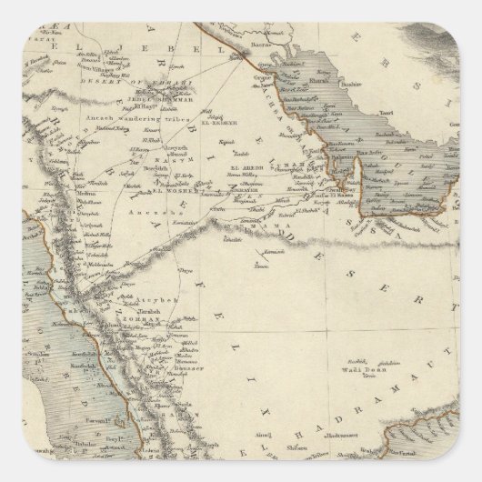 Arabien Quadratischer Aufkleber (Vorderseite)