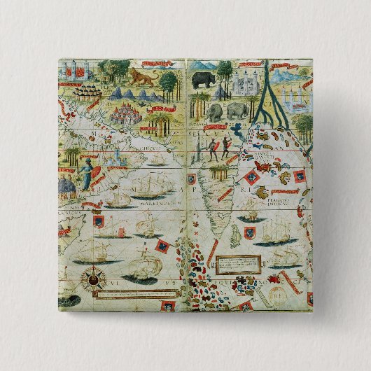 Arabien und Indien, vom "Miller-Atlas", c.1519 Button (Vorderseite)