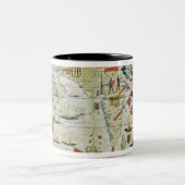 Arabien und Indien, vom "Miller-Atlas", c.1519 Zweifarbige Tasse (Mittel)