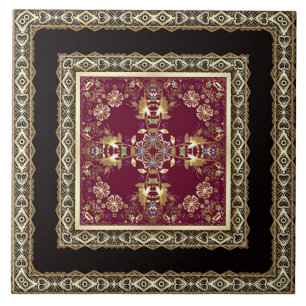 Arabisch abstrakt dekoriert Ost-Zierbarocke Fliese