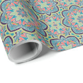 Arabisch Boho Elegant Geometric Marokkanisches Bla Geschenkpapier (Rolleneckpunkt)